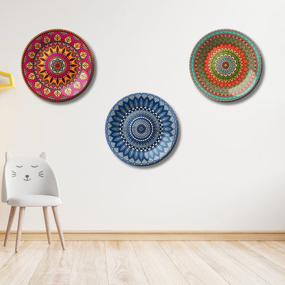 Set of 3 Mandala Sacred Whirls Home Décor Wall Plates