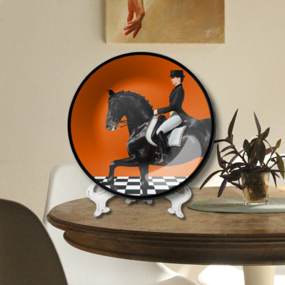 Set of 2 Man On The Black Horse Quiet Luxury Wall Plate Décor