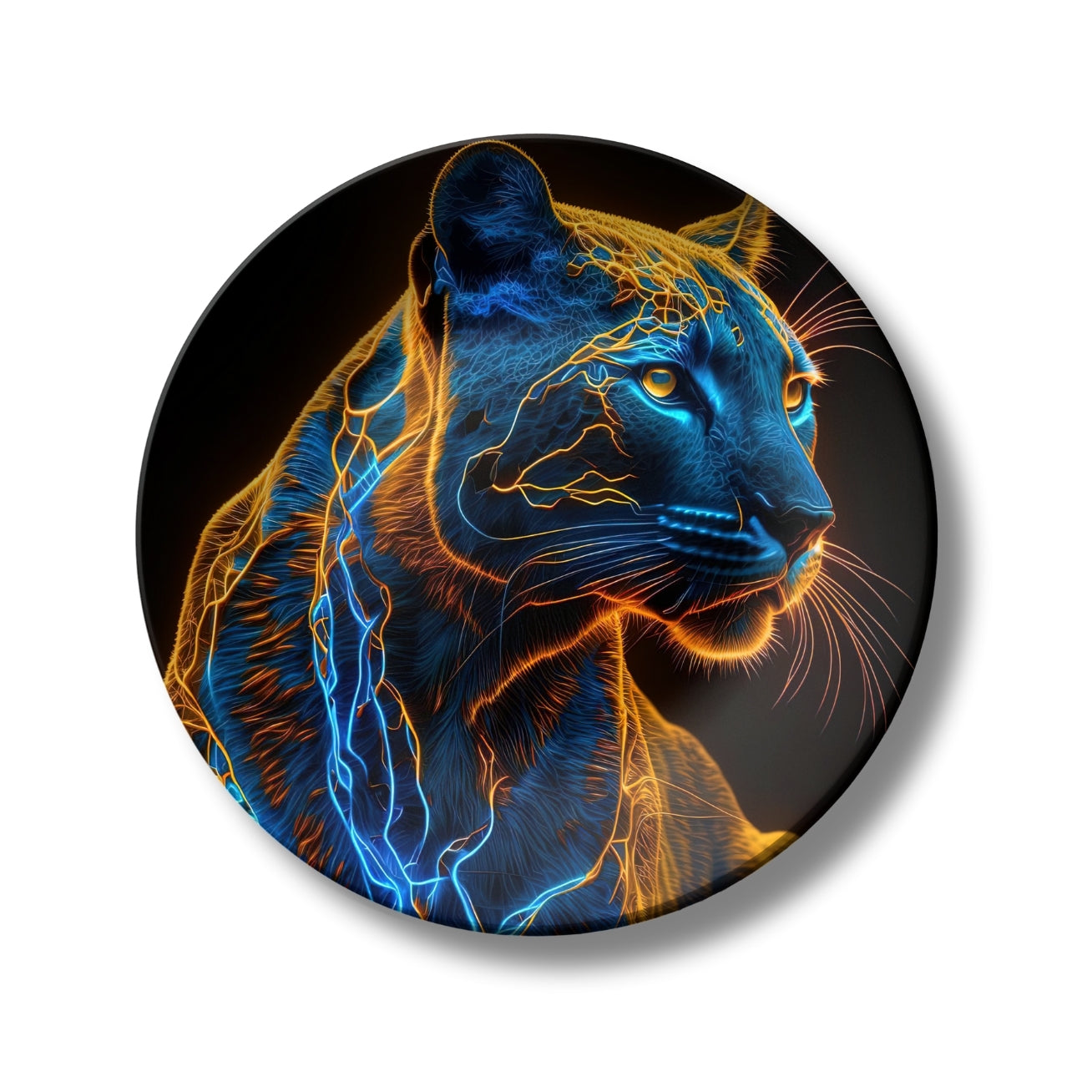 Electric Spirit Panther Ceramic Decorative Wall Plate For Home Décor