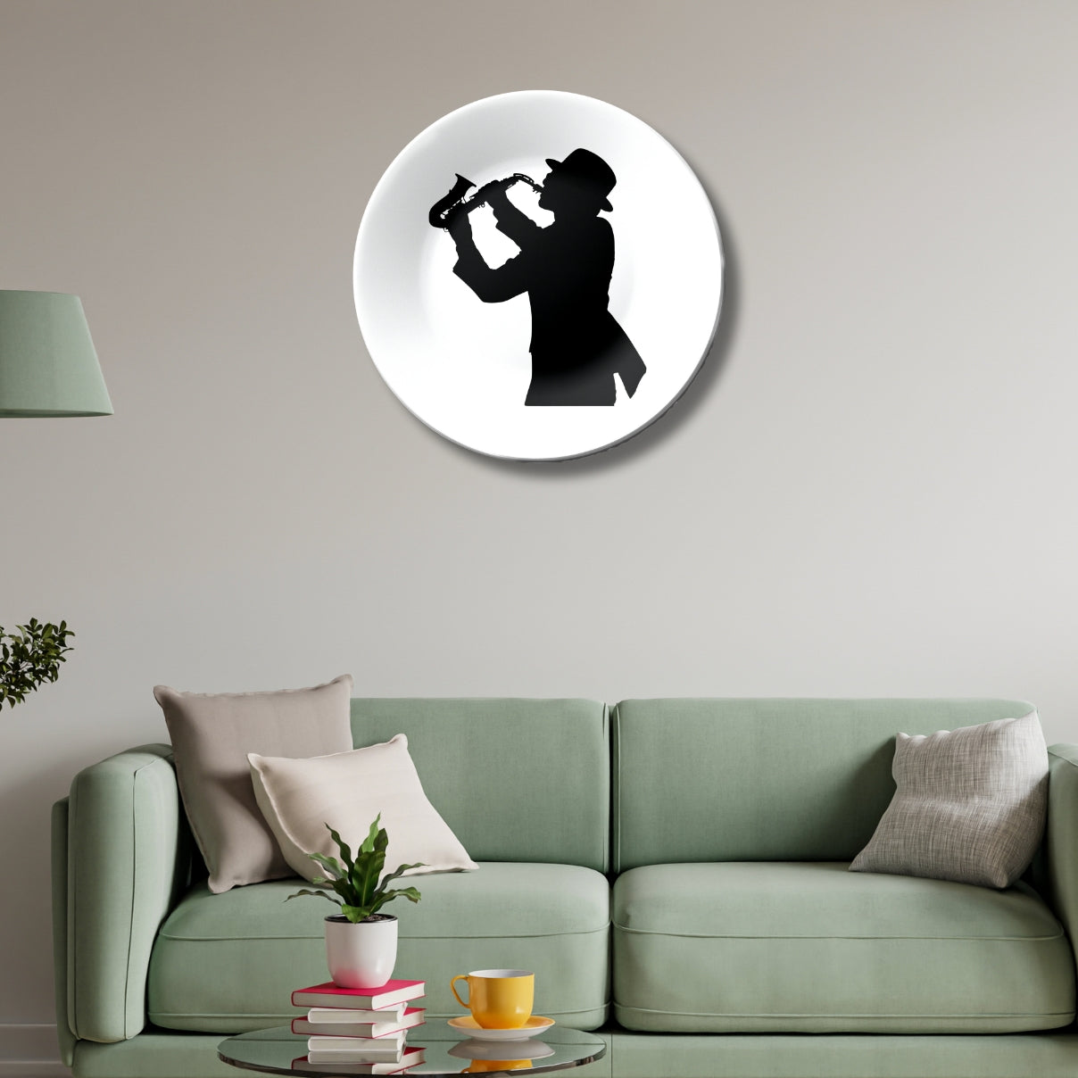 Saxophone Player Wall Art Vintage Home Décor Wall Plate