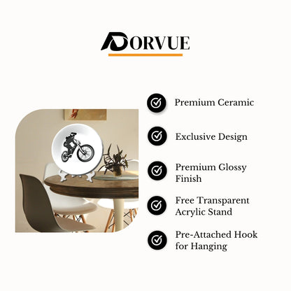 Mountain Bike Wall Art Monochrome Decorative Wall Plate