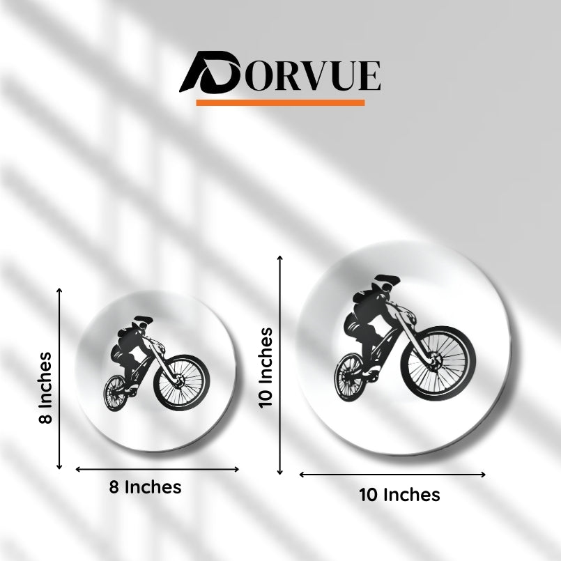 Mountain Bike Wall Art Monochrome Decorative Wall Plate