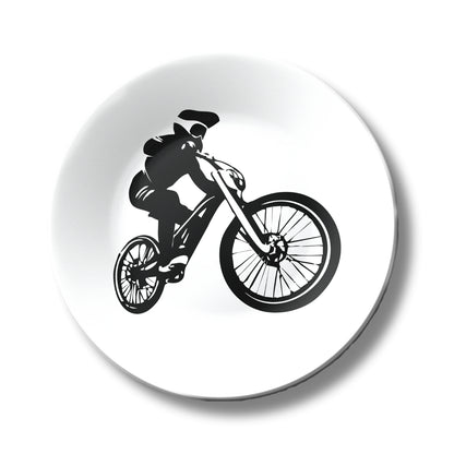 Mountain Bike Wall Art Monochrome Decorative Wall Plate