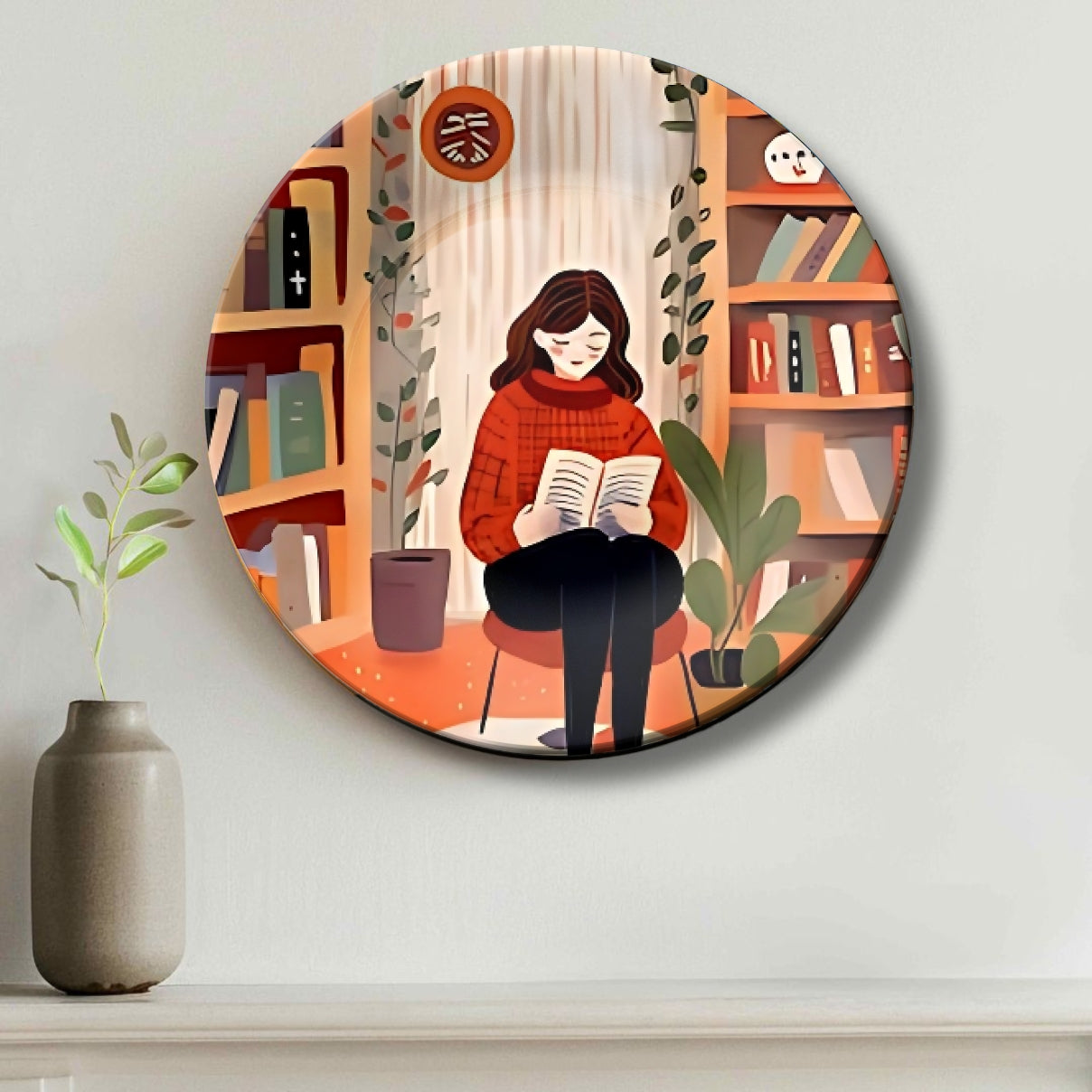 Home Library Ceramic Wall Plate Home Décor