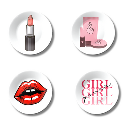 Set of 4 Glam Vibes Beauty Boss Home Décor Wall Plates