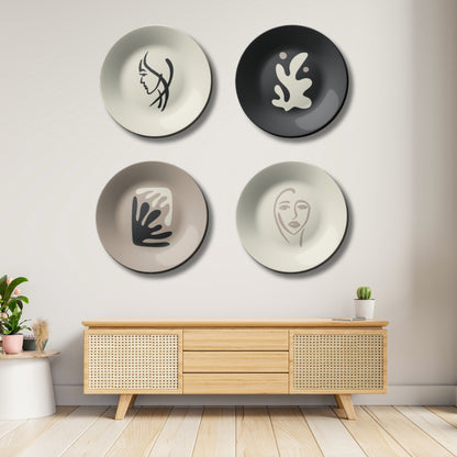 Set of 4 Minimalistic  Art Clam Luxury Wall Plates Home Décor