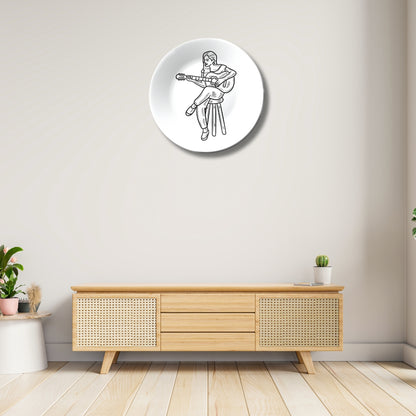 Woman Playing Guitar Timeless Decorative Wall Plate