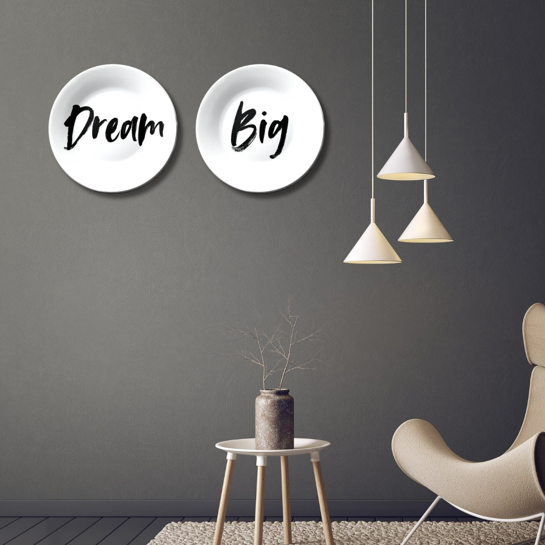 Set of 2 Dream Big Office and Home Décor Wall Plates