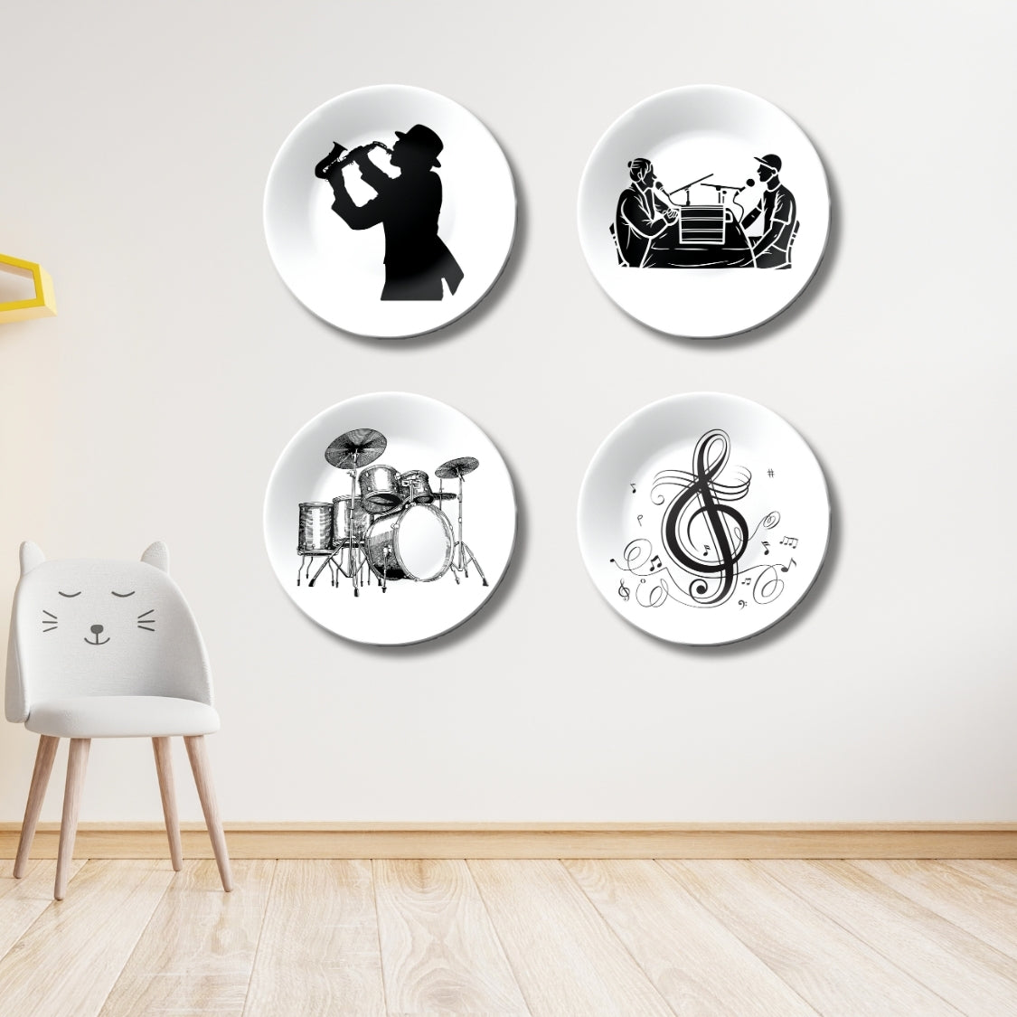 Set of 4 Soundwave Symphony Home Décor Wall Plates