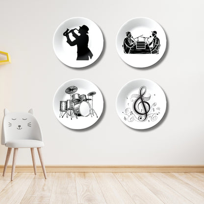 Set of 4 Soundwave Symphony Home Décor Wall Plates