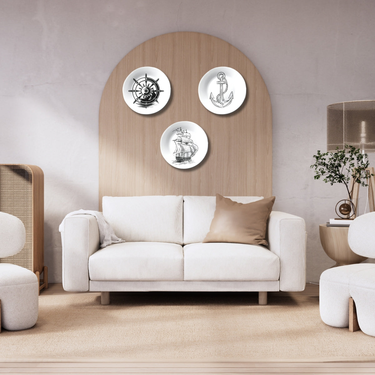 Set of 3 Sailor’s Charm Nautical Home Décor Wall Plates