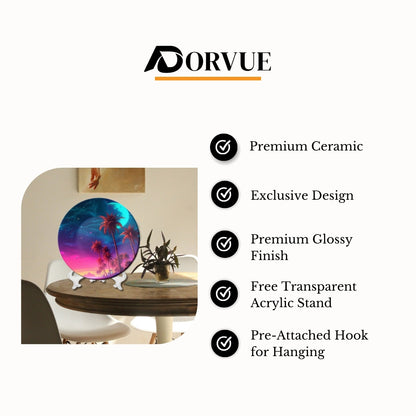 Neon Tropical Dreams Decorative Wall Plate For Home Decoration