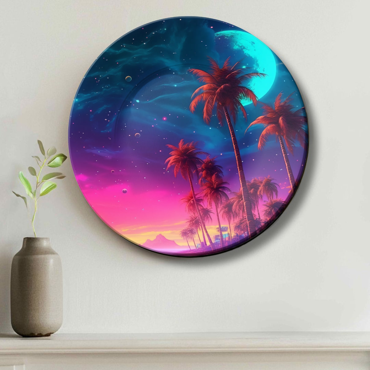 Neon Tropical Dreams Decorative Wall Plate For Home Decoration