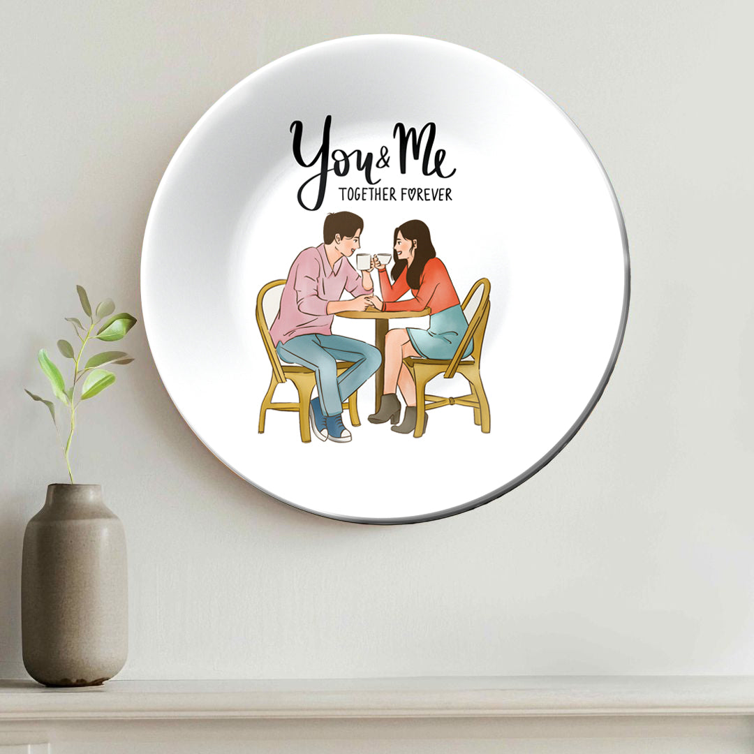 You & Me Couple Ceramic Decorative Wall Plate