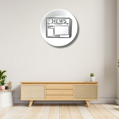Timeless Print Newspaper Black and White Decorative Wall Plate