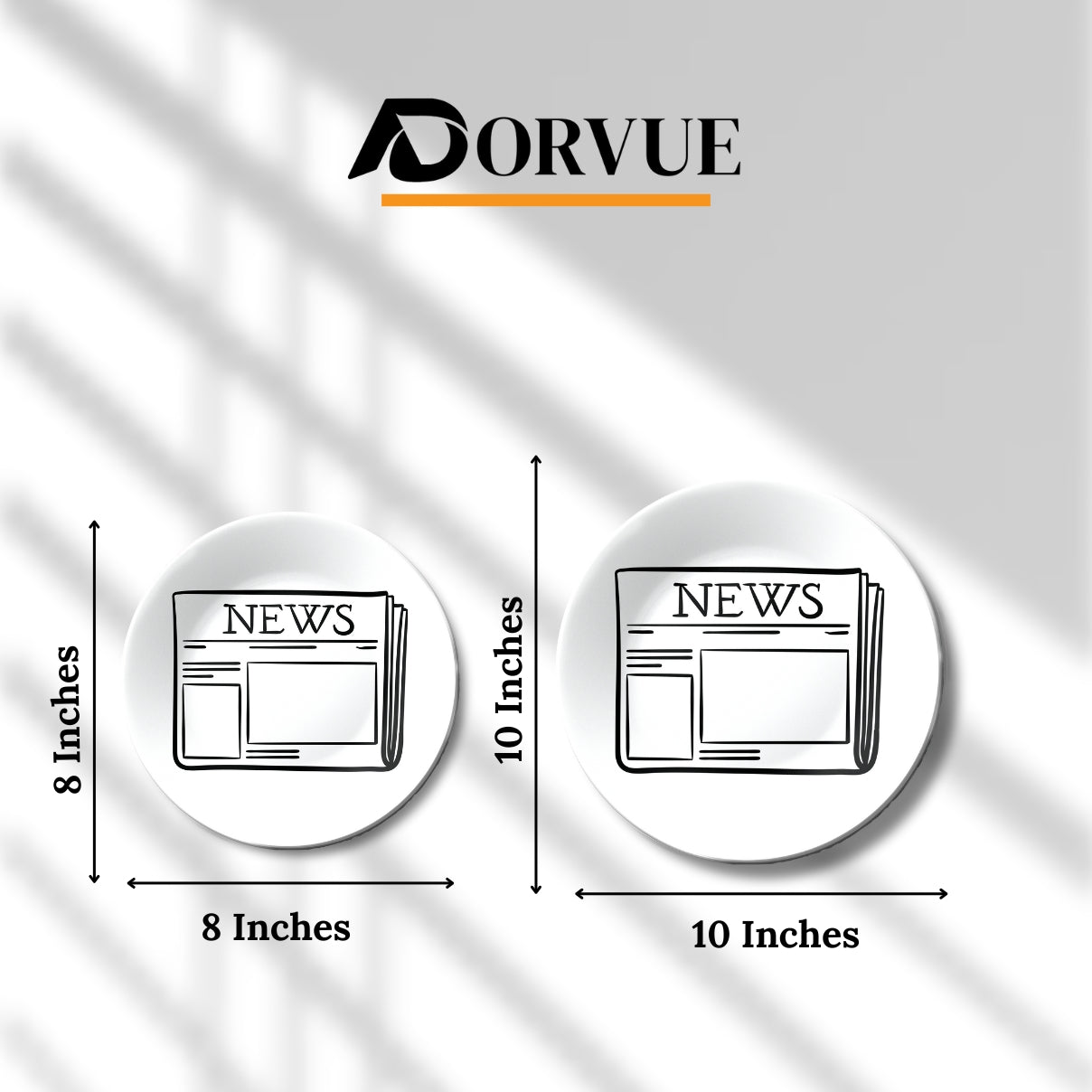 Timeless Print Newspaper Black and White Decorative Wall Plate