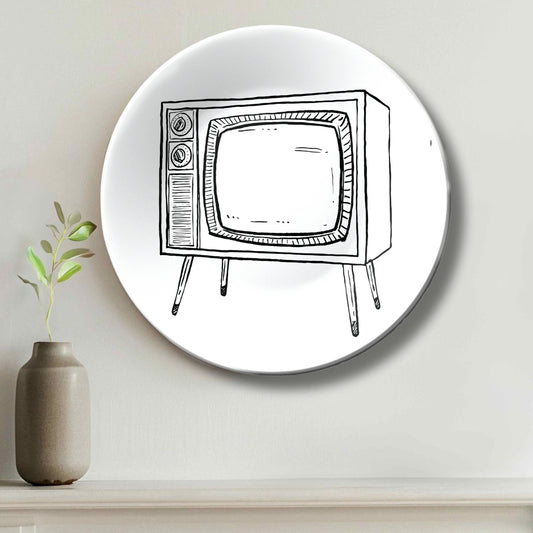 Retro Television Vintage Home Decorative Wall Plate