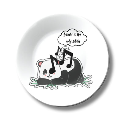 Delulu Is The Only Solulu Panda Art Wall Plate