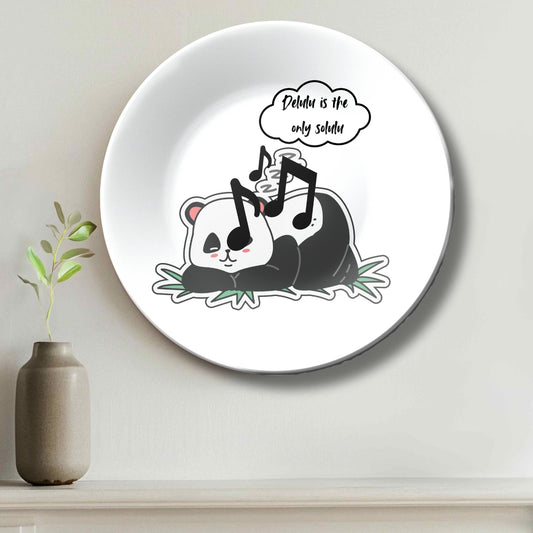 Delulu Is The Only Solulu Panda Art Wall Plate