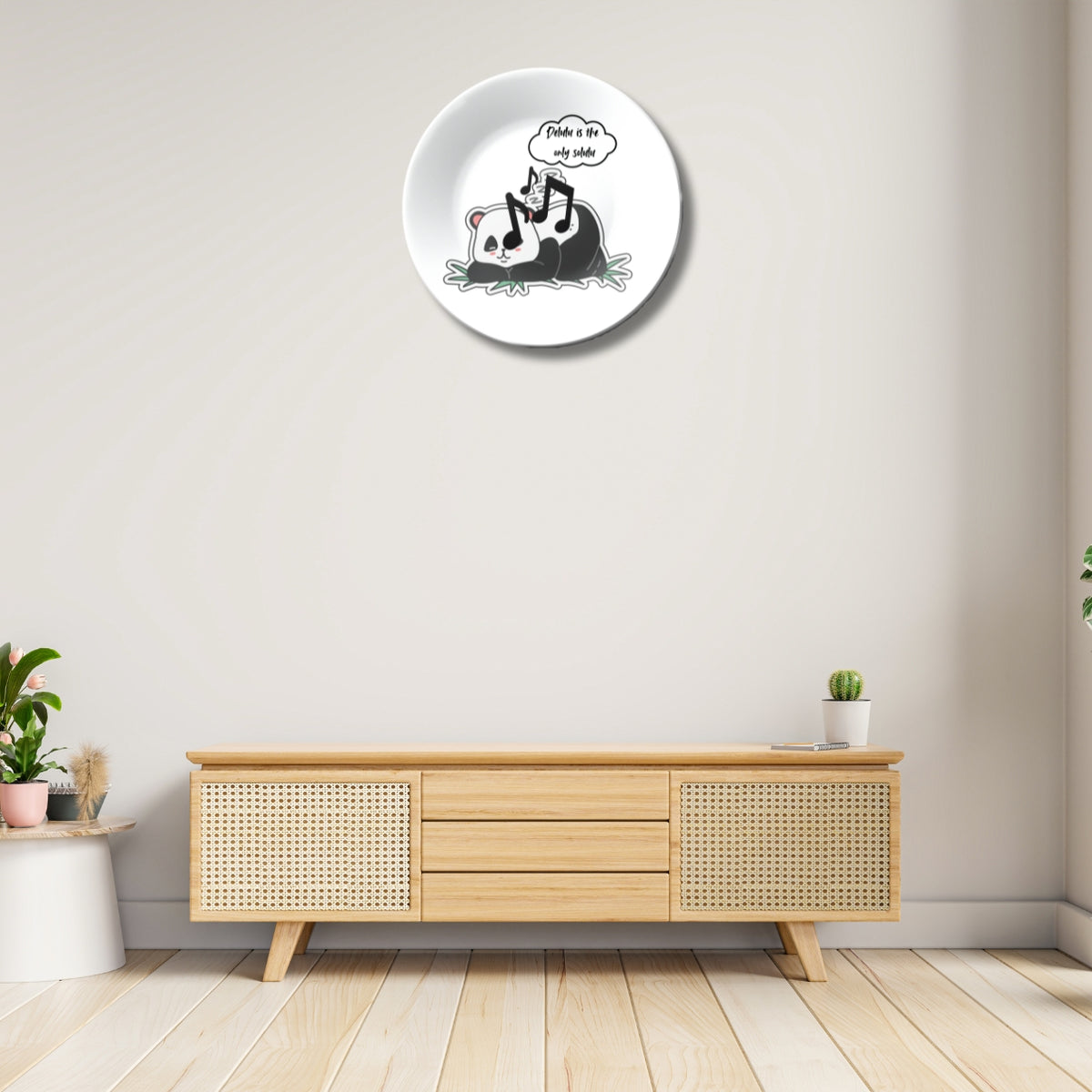 Delulu Is The Only Solulu Panda Art Wall Plate