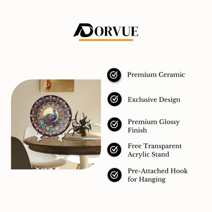 Royal Peacock Wall Hanging Mandala Decorative Wall Plate