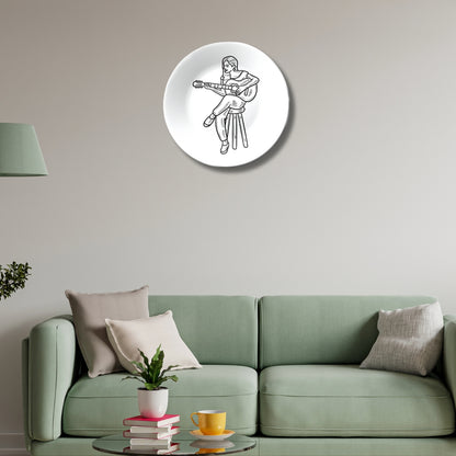 Woman Playing Guitar Timeless Decorative Wall Plate