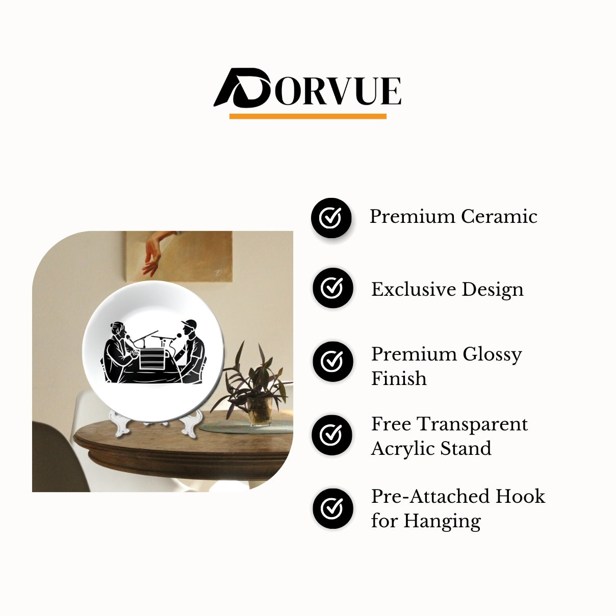 Radio Show Or Podcast Sketch Decorative Wall Plate