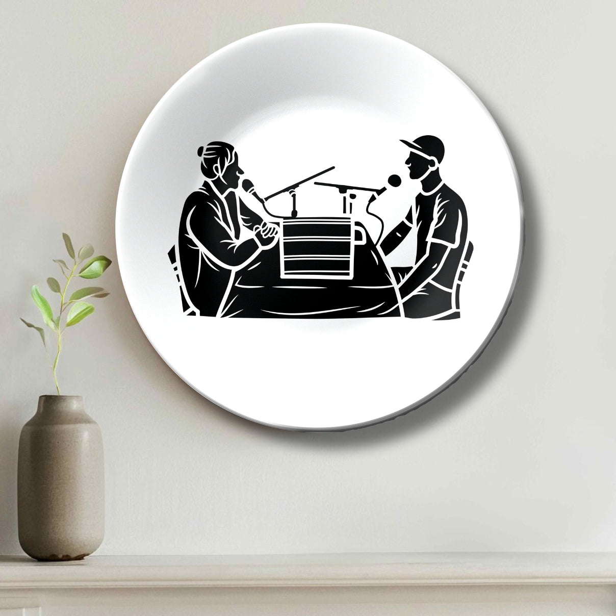 Radio Show Or Podcast Sketch Decorative Wall Plate