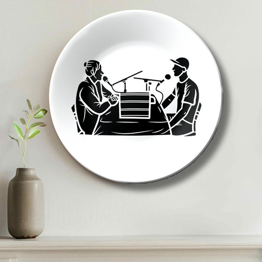 Radio Show Or Podcast Sketch Decorative Wall Plate