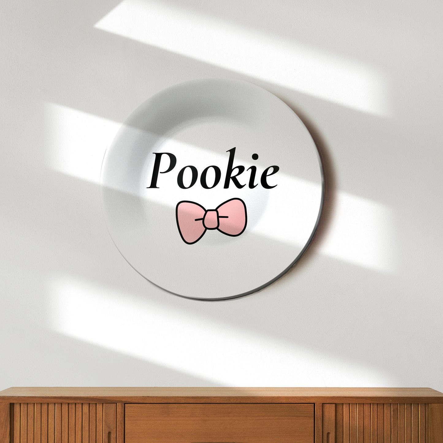 Pookie Bow Decorative Wall Plate For Gift or Girls Room Décor