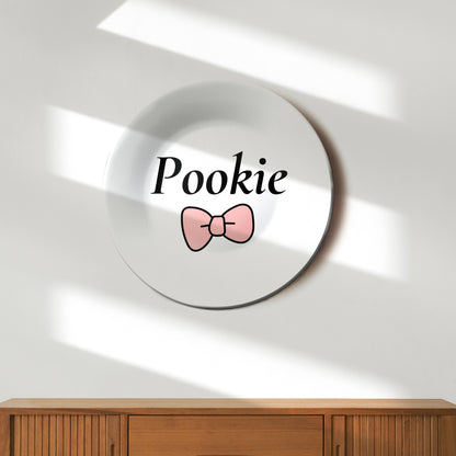 Pookie Bow Decorative Wall Plate For Gift or Girls Room Décor