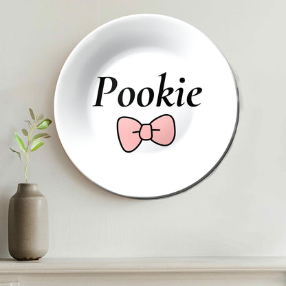 Pookie Bow Decorative Wall Plate For Gift or Girls Room Décor
