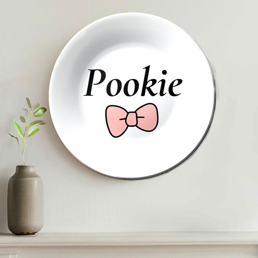 Pookie Bow Decorative Wall Plate For Gift or Girls Room Décor