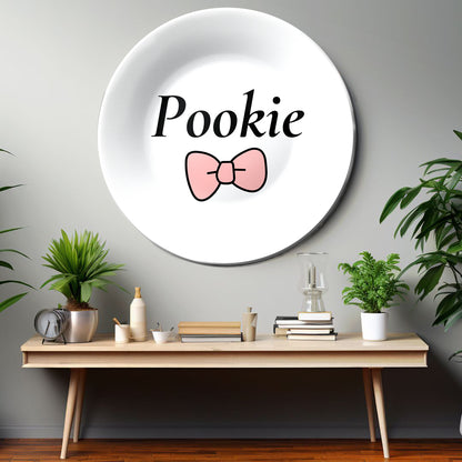 Pookie Bow Decorative Wall Plate For Gift or Girls Room Décor