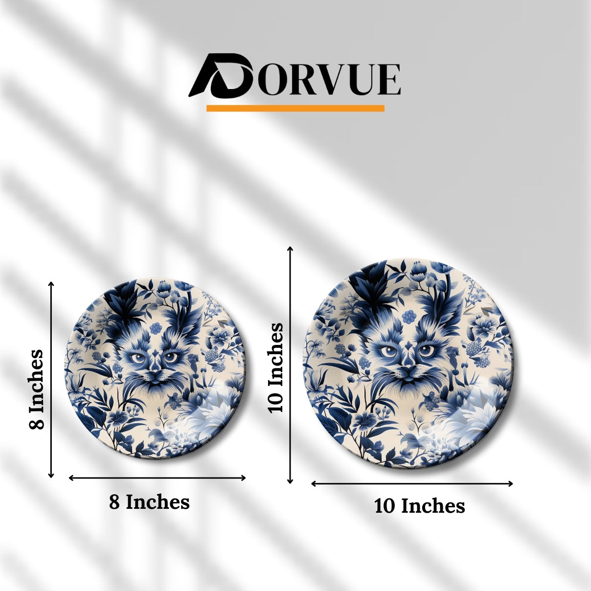 Porcelain Flora Hidden Kitty Ceramic Wall Plate Home Décor