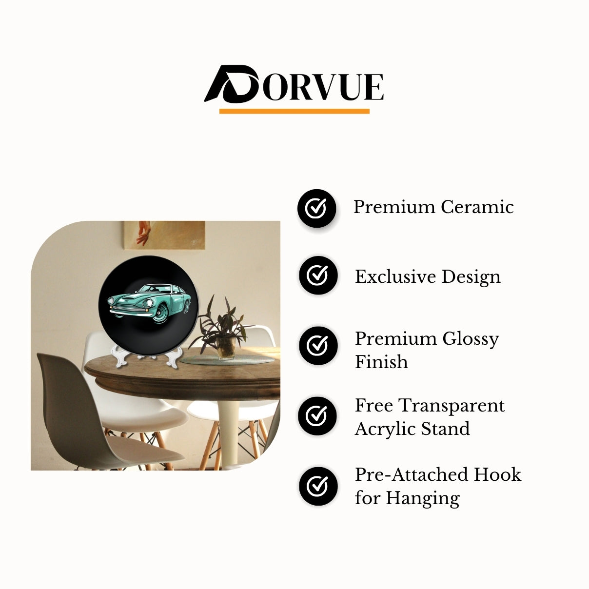 Aston Martin Comic Art Ceramic Decorative Wall Plate