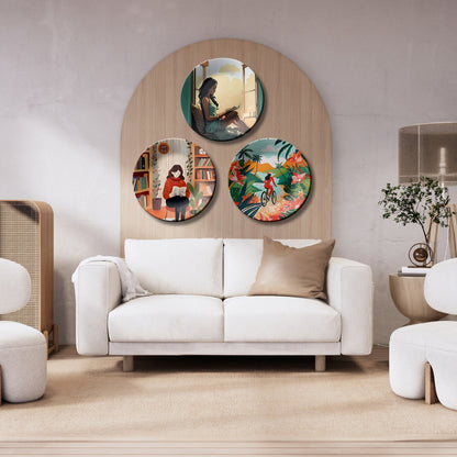 Set of 3 Calm Living & Wanderlust Ceramic Wall Plates Décor