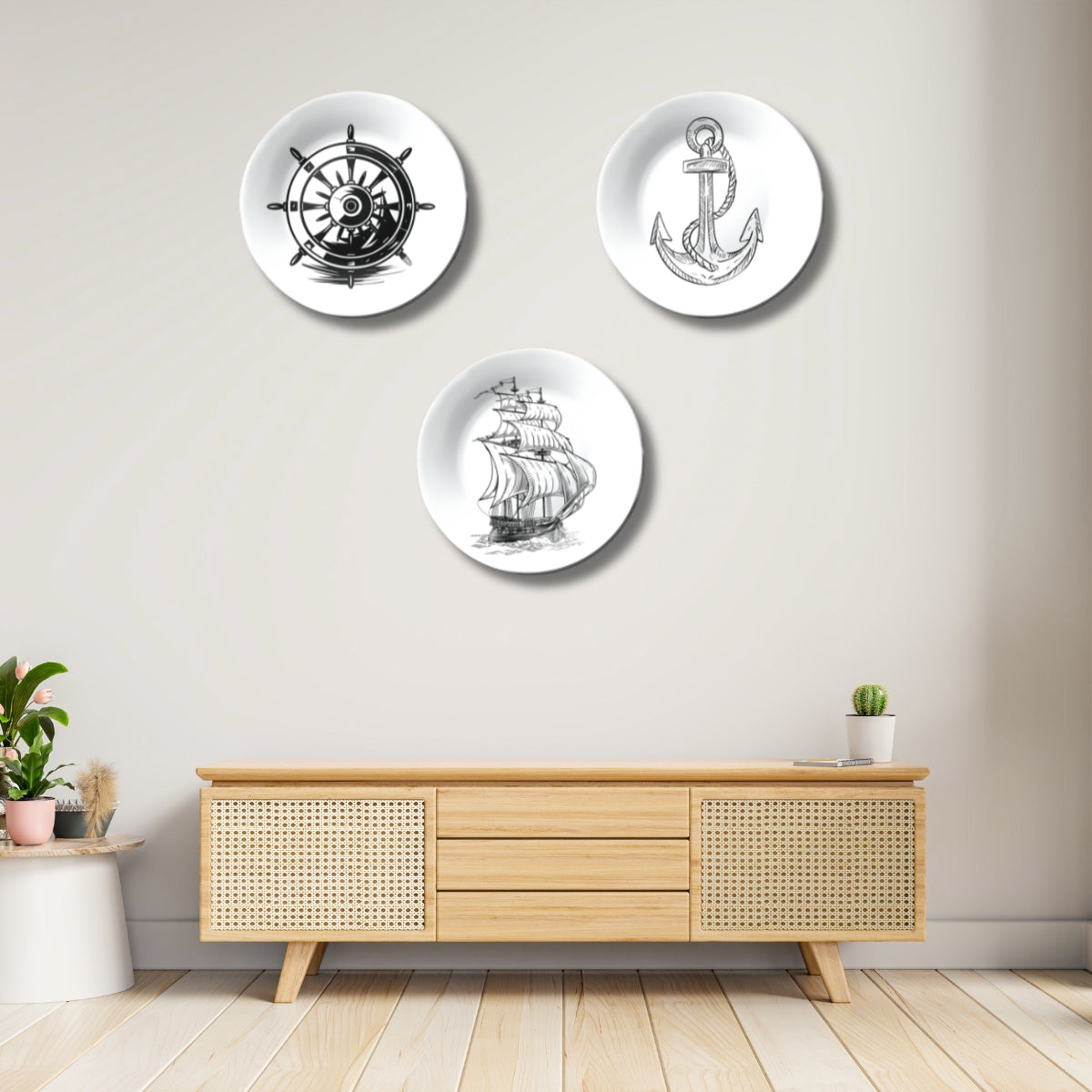 Set of 3 Sailor’s Charm Nautical Home Décor Wall Plates
