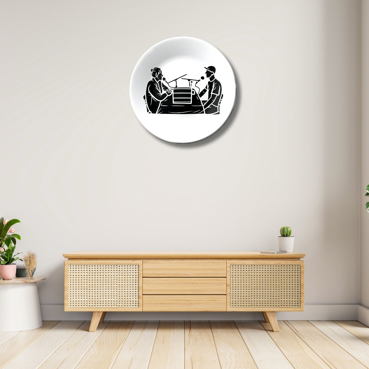 Radio Show Or Podcast Sketch Decorative Wall Plate