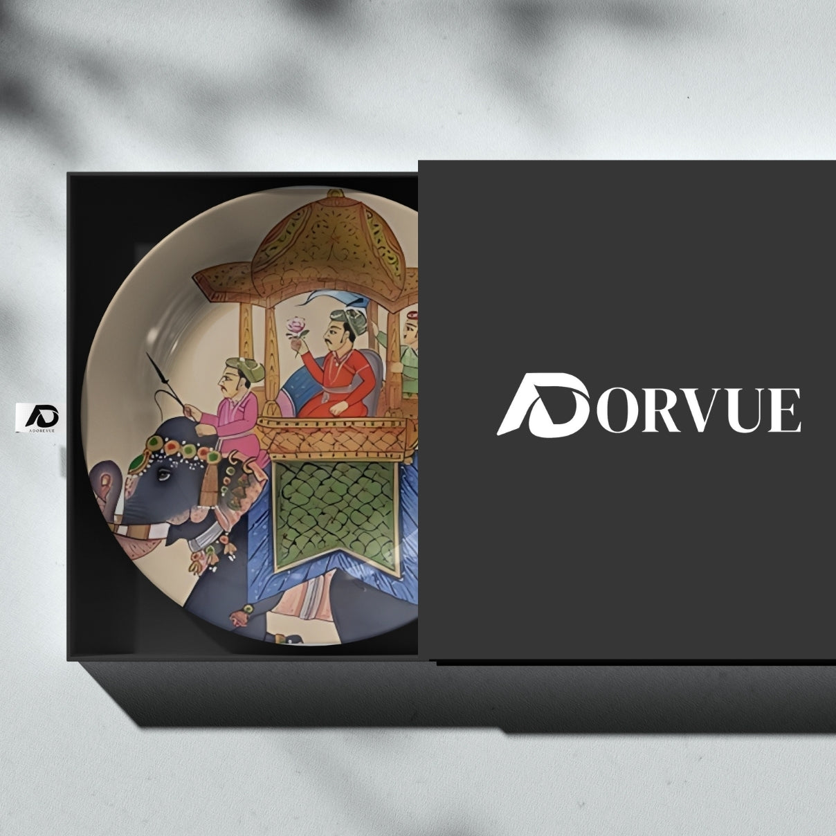 Caravan of King Royal Elephant and King Ceramic Wall Plate Home Décor