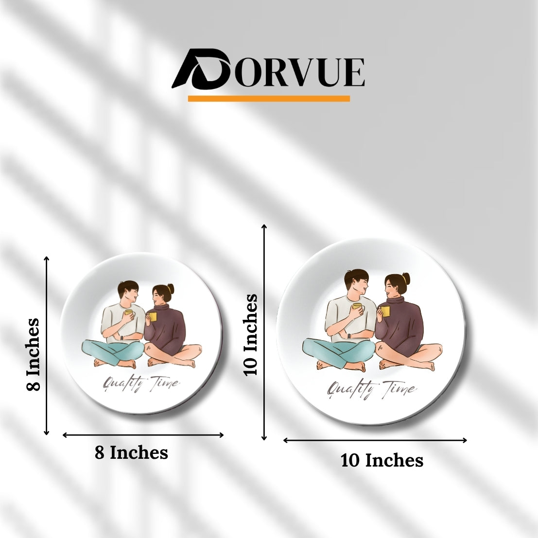 Quality Time Couple Room Wall Décor For Kitchen and Café Decorative Wall Plate