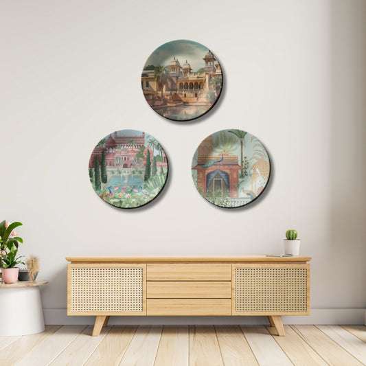 Set of 3 Royal Heritage Garden Wall Plates Décor