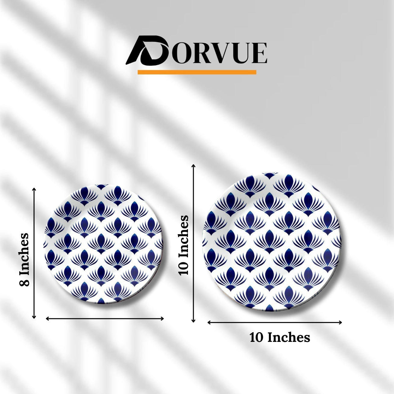 Royal Porcelain Sapphire Lotus Ceramic Wall Plate Home Décor