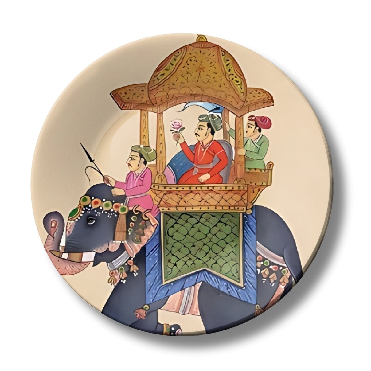 Caravan of King Royal Elephant and King Ceramic Wall Plate Home Décor