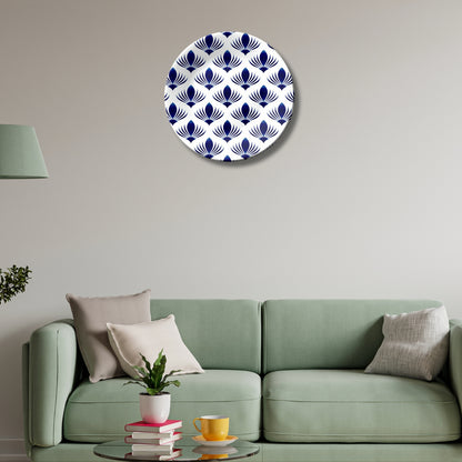 Royal Porcelain Sapphire Lotus Ceramic Wall Plate Home Décor