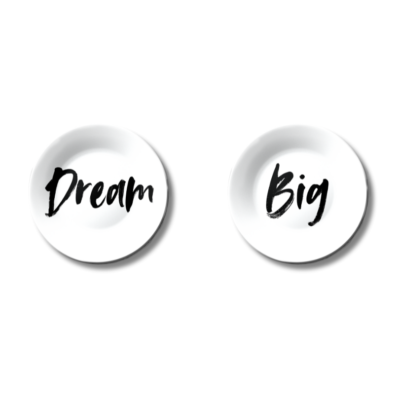 Set of 2 Dream Big Office and Home Décor Wall Plates