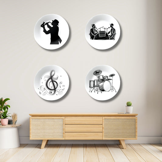 Set of 4 Soundwave Symphony Home Décor Wall Plates