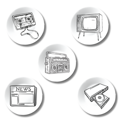 Set of 5 Nostalgic Frequencies Timeless Tunes Decorative Wall Plates