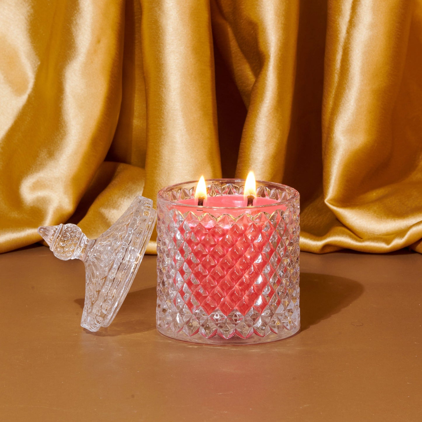 100% Soy Wax 2 Wick Handmade Luxury Crystal Jar Candle 200 Gm