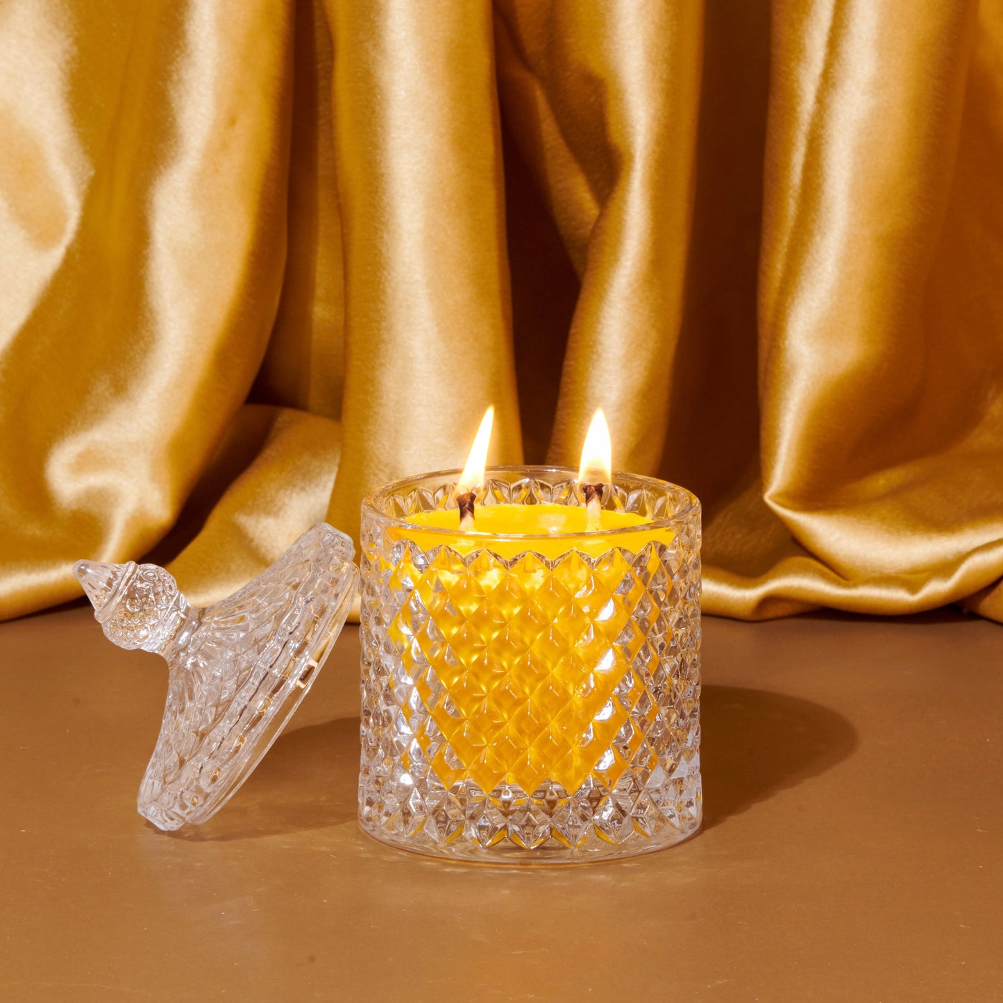 100% Soy Wax 2 Wick Handmade Luxury Crystal Jar Candle 200 Gm